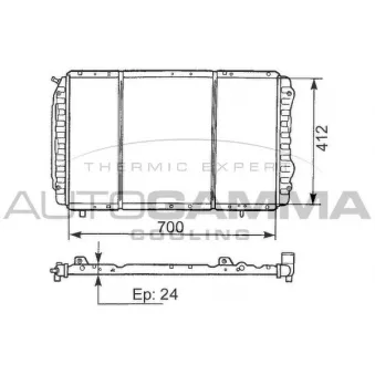 Radiateur, refroidissement du moteur AUTOGAMMA 100190