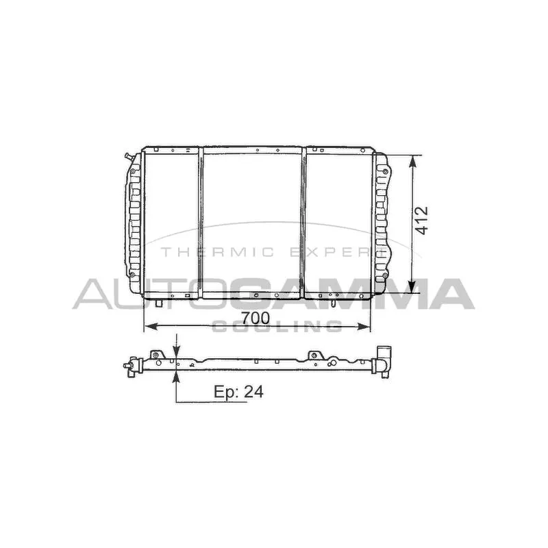 Radiateur, refroidissement du moteur AUTOGAMMA 100190