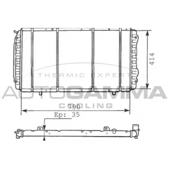Radiateur, refroidissement du moteur AUTOGAMMA 100191