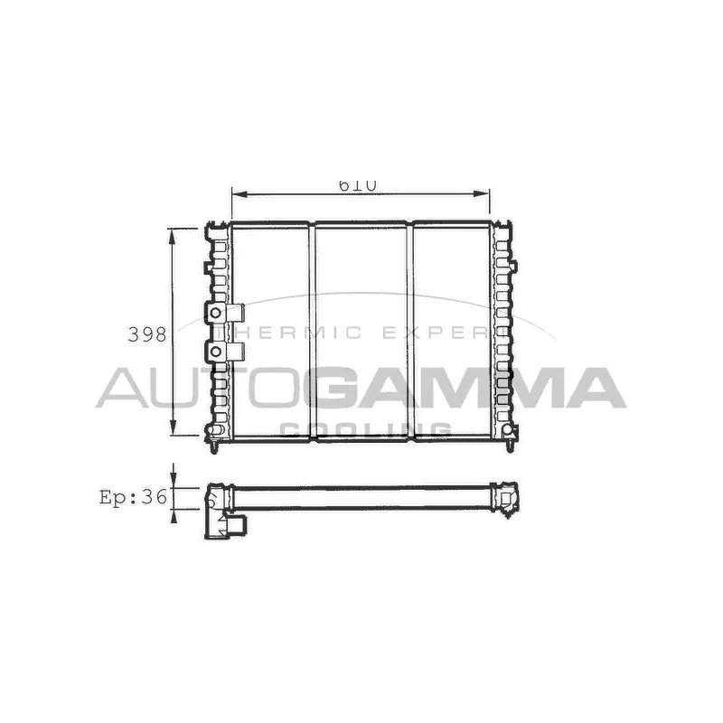 Radiateur, refroidissement du moteur AUTOGAMMA 100207