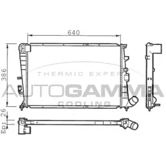 Radiateur, refroidissement du moteur AUTOGAMMA 100218