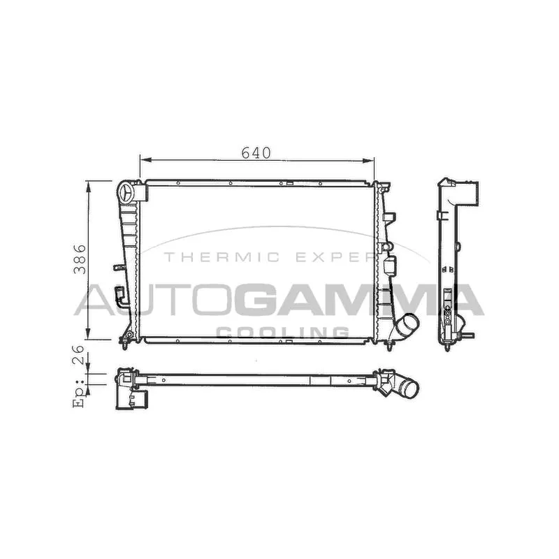 Radiateur, refroidissement du moteur AUTOGAMMA 100218