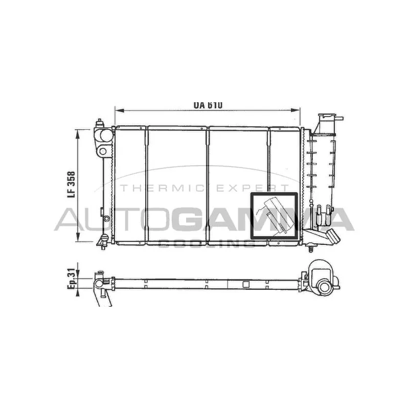 Radiateur, refroidissement du moteur AUTOGAMMA 100227