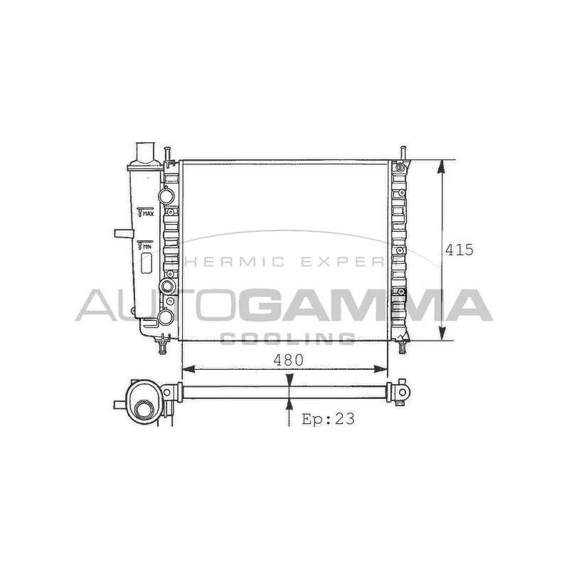 Radiateur, refroidissement du moteur AUTOGAMMA 100258