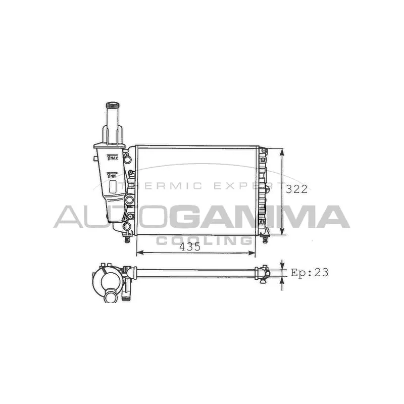 Radiateur, refroidissement du moteur AUTOGAMMA 100291