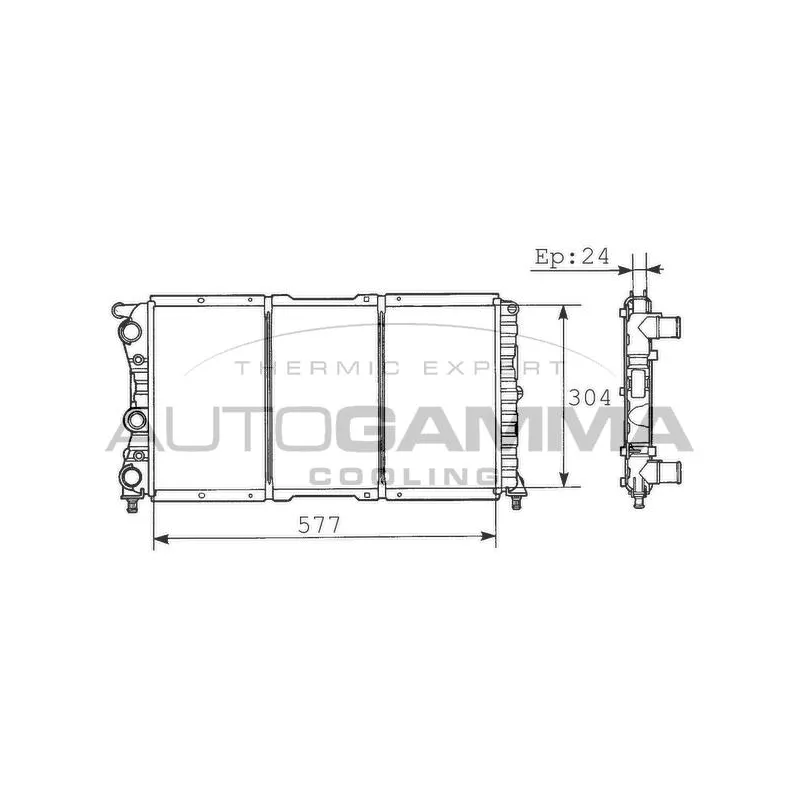 Radiateur, refroidissement du moteur AUTOGAMMA 100293