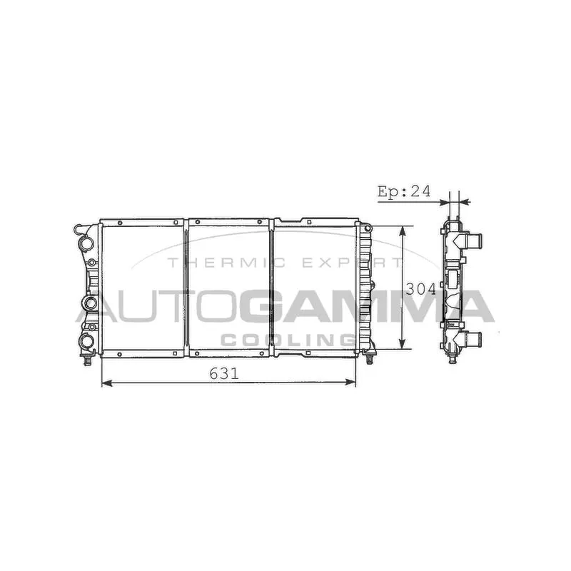 Radiateur, refroidissement du moteur AUTOGAMMA 100295