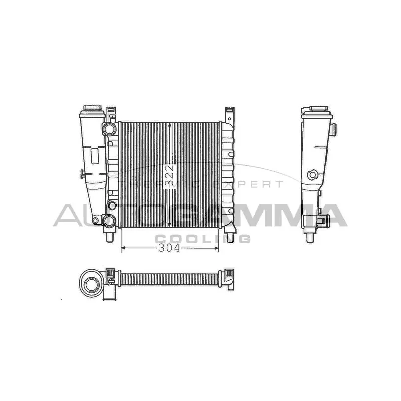 Radiateur, refroidissement du moteur AUTOGAMMA 100310