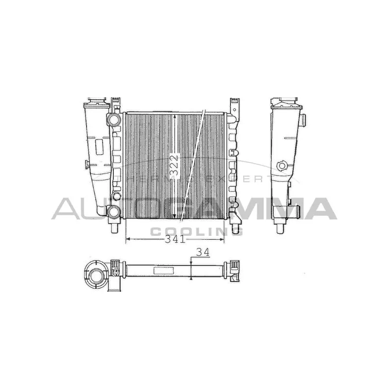 Radiateur, refroidissement du moteur AUTOGAMMA 100312