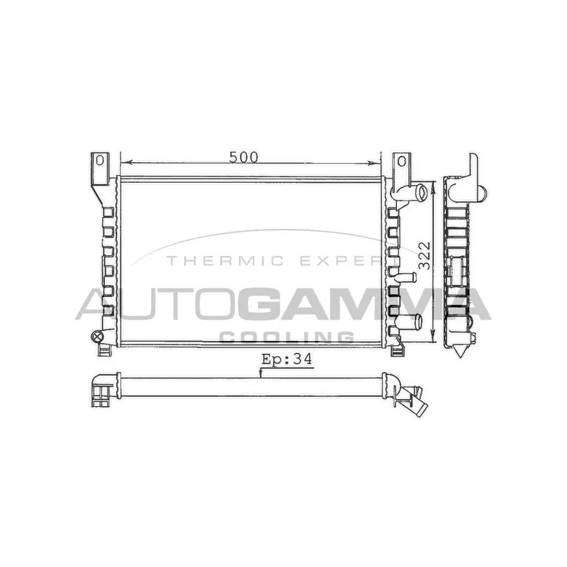 Radiateur, refroidissement du moteur AUTOGAMMA 100330