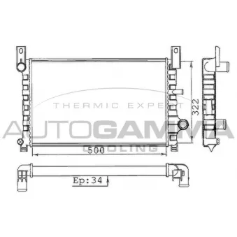 Radiateur, refroidissement du moteur AUTOGAMMA 100331