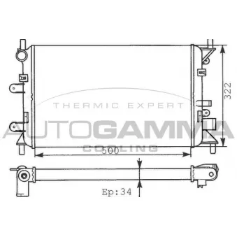 Radiateur, refroidissement du moteur AUTOGAMMA 100346