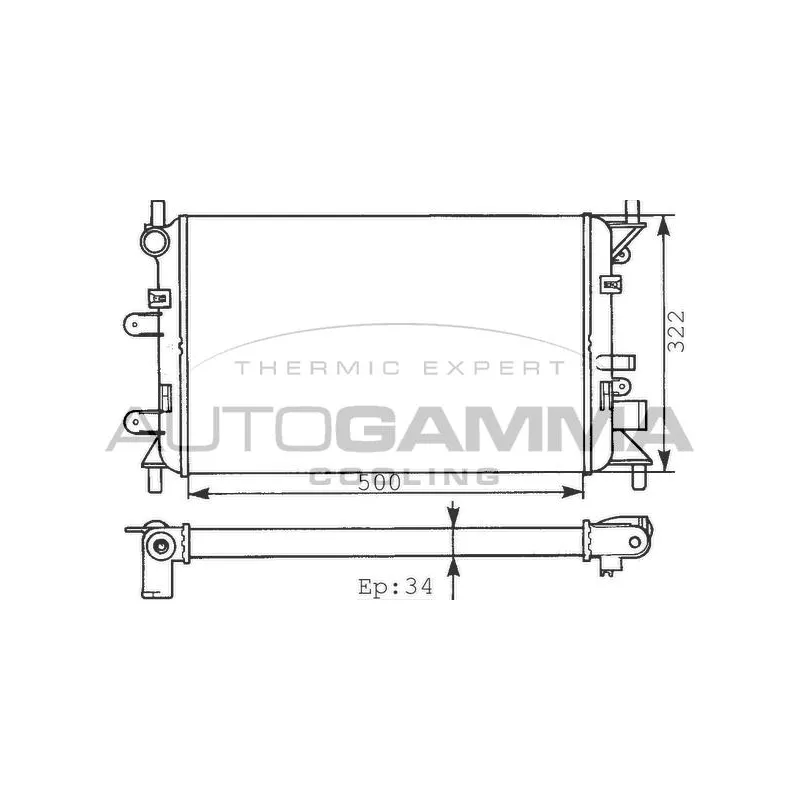 Radiateur, refroidissement du moteur AUTOGAMMA 100346