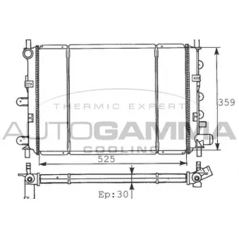 Radiateur, refroidissement du moteur AUTOGAMMA 100347