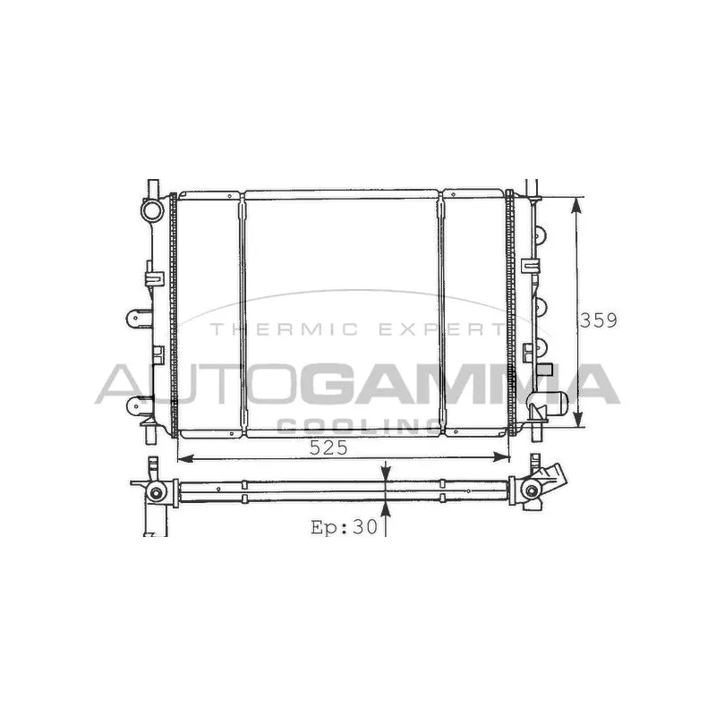 Radiateur, refroidissement du moteur AUTOGAMMA 100347