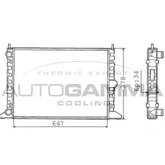 Radiateur, refroidissement du moteur AUTOGAMMA 100358