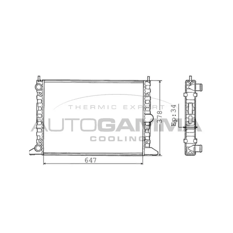 Radiateur, refroidissement du moteur AUTOGAMMA 100358