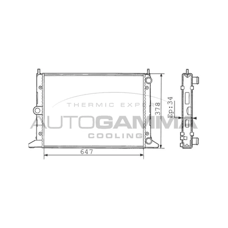 Radiateur, refroidissement du moteur AUTOGAMMA 100360