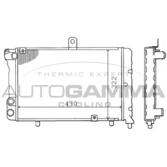 Radiateur, refroidissement du moteur AUTOGAMMA 100449