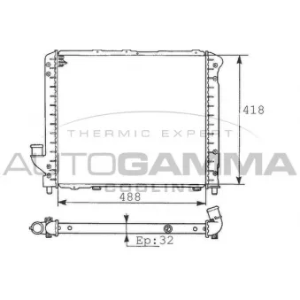 Radiateur, refroidissement du moteur AUTOGAMMA 100460