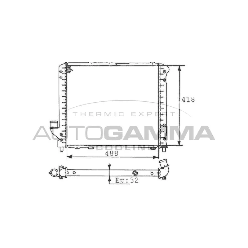Radiateur, refroidissement du moteur AUTOGAMMA 100460