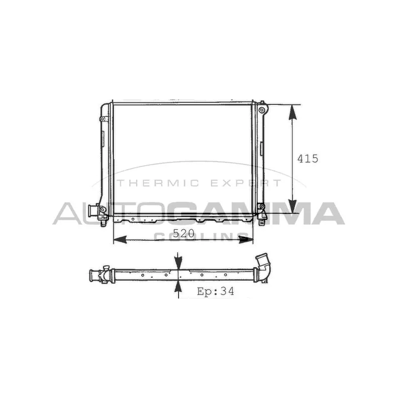 Radiateur, refroidissement du moteur AUTOGAMMA 100461