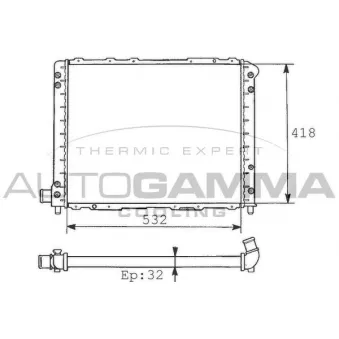 Radiateur, refroidissement du moteur AUTOGAMMA 100462
