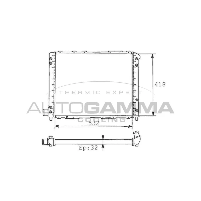 Radiateur, refroidissement du moteur AUTOGAMMA 100462