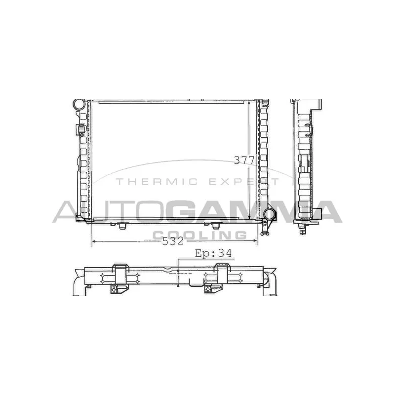Radiateur, refroidissement du moteur AUTOGAMMA 100546