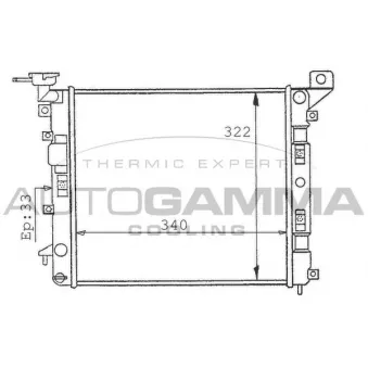 Radiateur, refroidissement du moteur AUTOGAMMA 100625