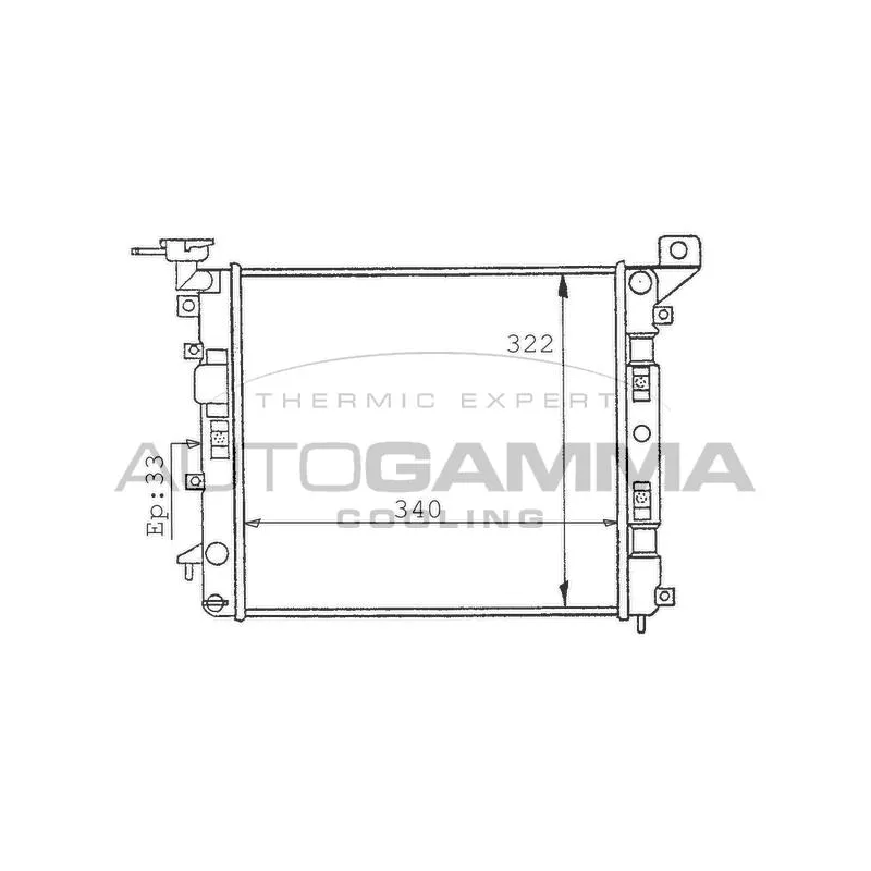 Radiateur, refroidissement du moteur AUTOGAMMA 100625