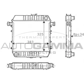 Radiateur, refroidissement du moteur AUTOGAMMA 100652