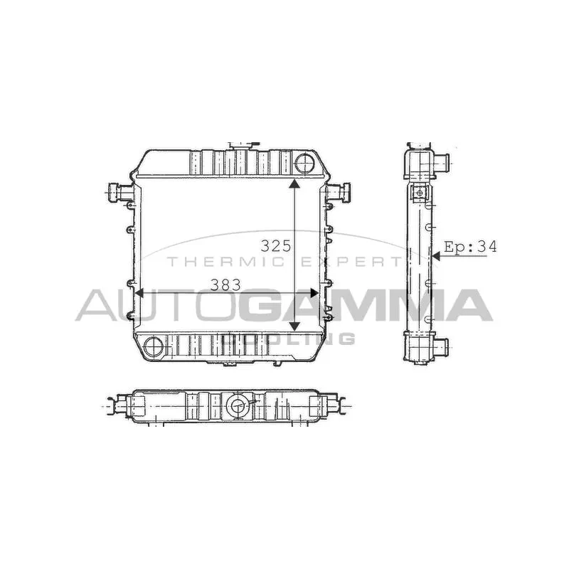 Radiateur, refroidissement du moteur AUTOGAMMA 100652