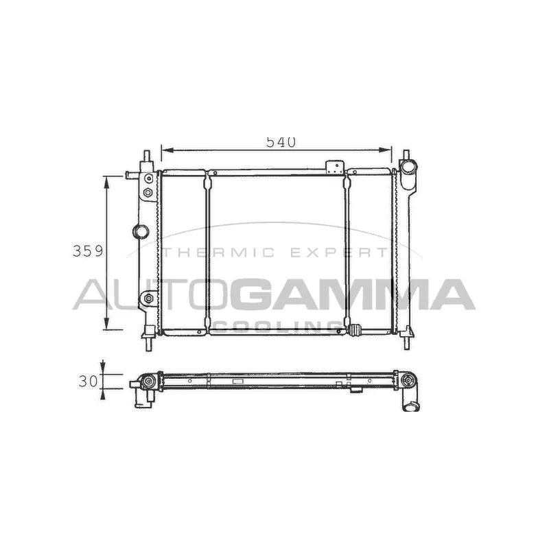Radiateur, refroidissement du moteur AUTOGAMMA 100667