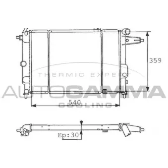 Radiateur, refroidissement du moteur AUTOGAMMA 100670