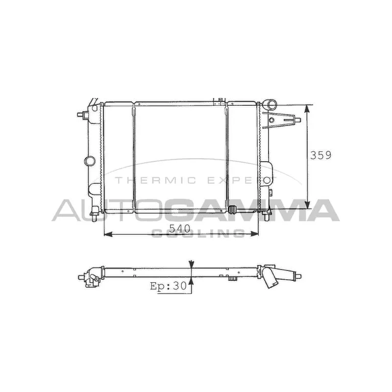 Radiateur, refroidissement du moteur AUTOGAMMA 100670