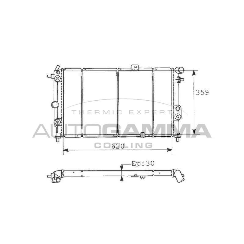 Radiateur, refroidissement du moteur AUTOGAMMA 100671