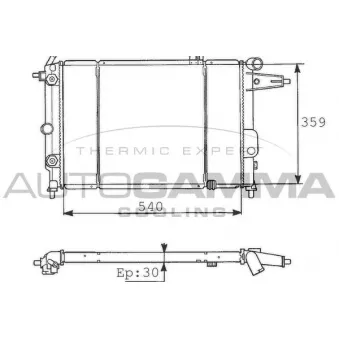 Radiateur, refroidissement du moteur AUTOGAMMA 100672