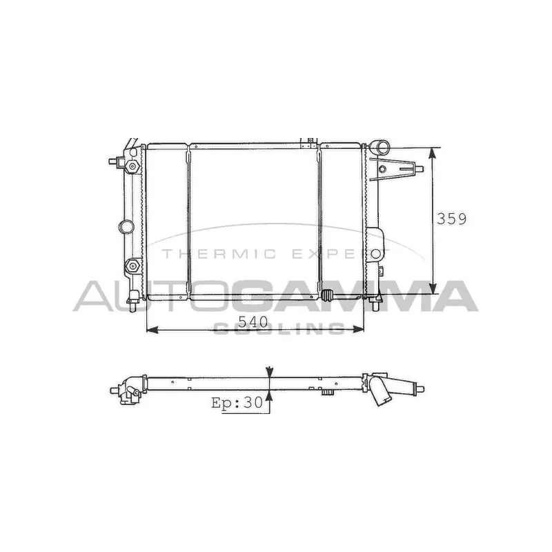 Radiateur, refroidissement du moteur AUTOGAMMA 100672