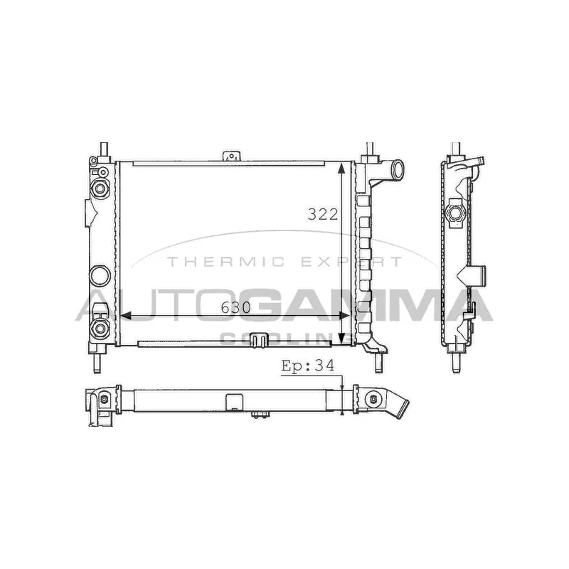 Radiateur, refroidissement du moteur AUTOGAMMA 100690