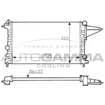 Radiateur, refroidissement du moteur AUTOGAMMA 100726