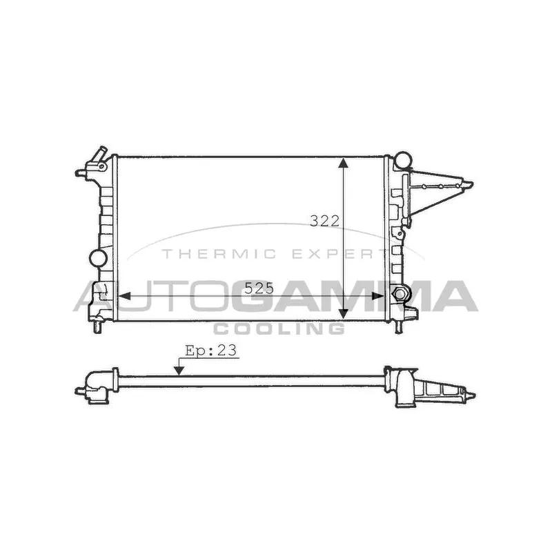 Radiateur, refroidissement du moteur AUTOGAMMA 100726