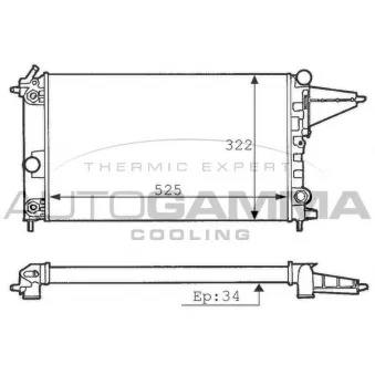 Radiateur, refroidissement du moteur AUTOGAMMA 100727