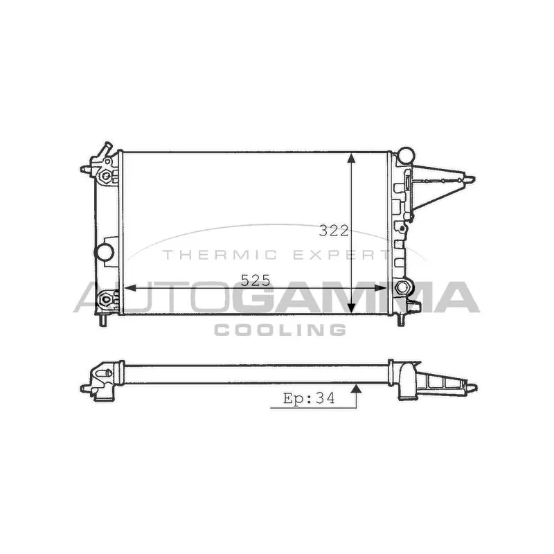 Radiateur, refroidissement du moteur AUTOGAMMA 100727