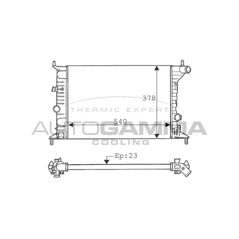 Radiateur, refroidissement du moteur AUTOGAMMA 100729