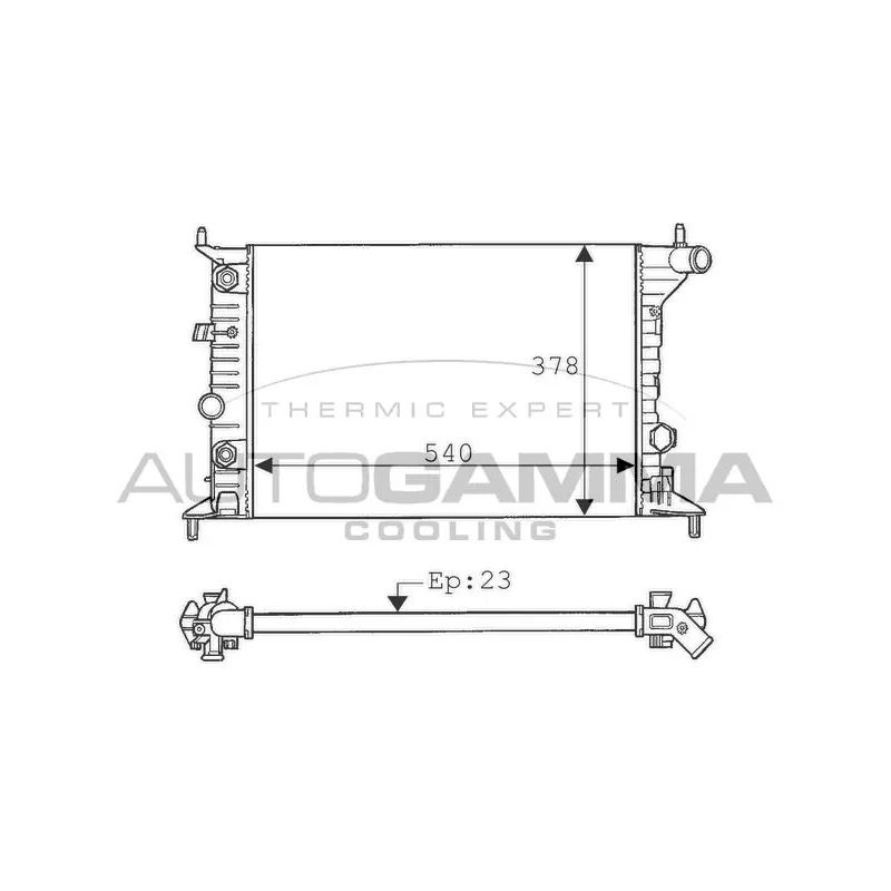 Radiateur, refroidissement du moteur AUTOGAMMA 100730