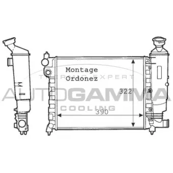 Radiateur, refroidissement du moteur AUTOGAMMA 100731