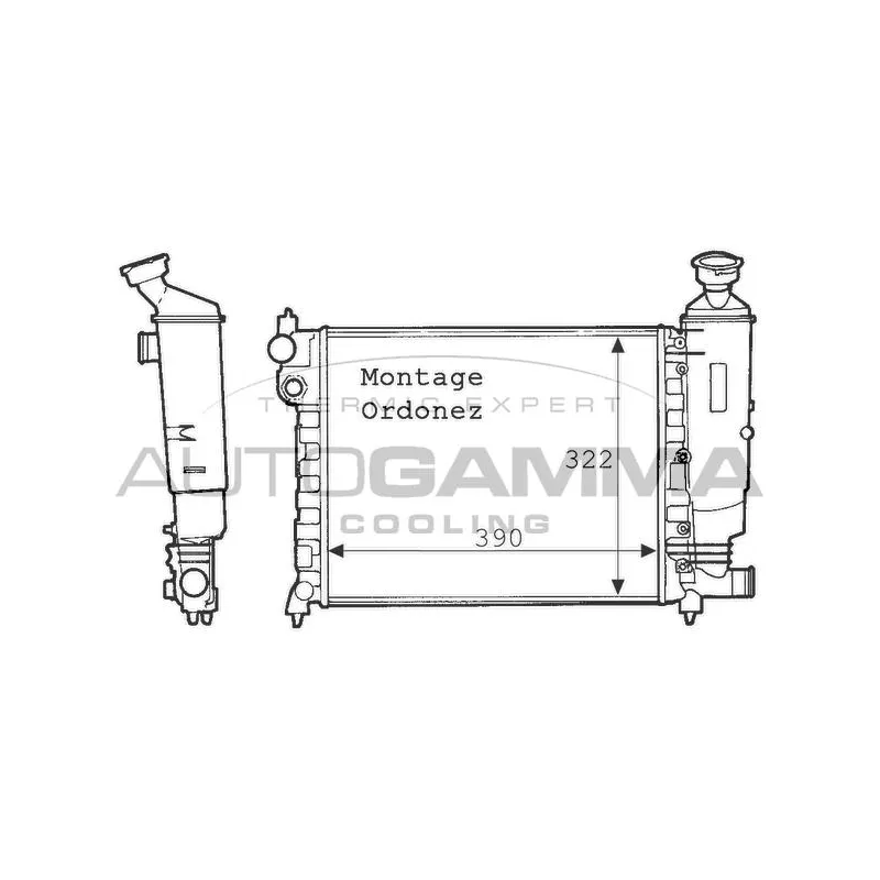 Radiateur, refroidissement du moteur AUTOGAMMA 100731