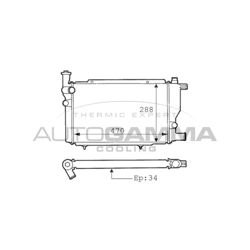 Radiateur, refroidissement du moteur AUTOGAMMA 100741