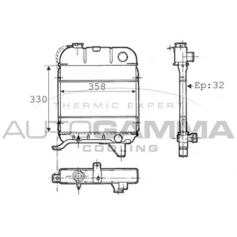 Radiateur, refroidissement du moteur AUTOGAMMA 100762